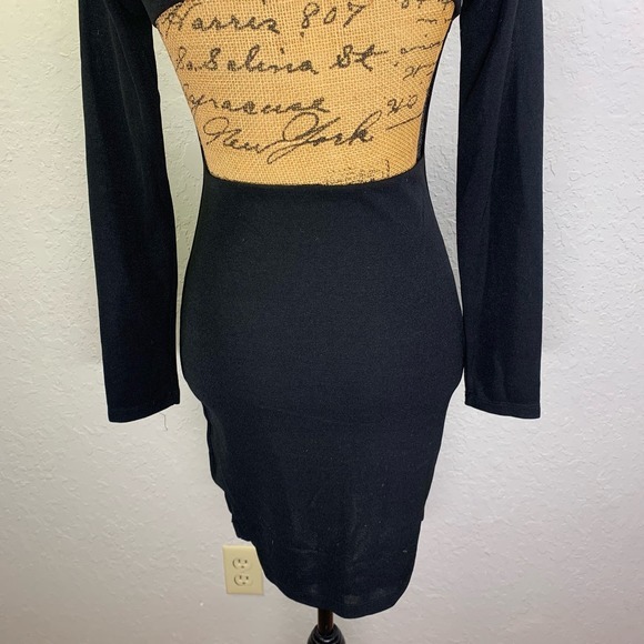 THAT'S SO FETCH Bodycon Turtle‎ Neck Open Back LBD Long Sleeve Dress NWT - Picture 7 of 13